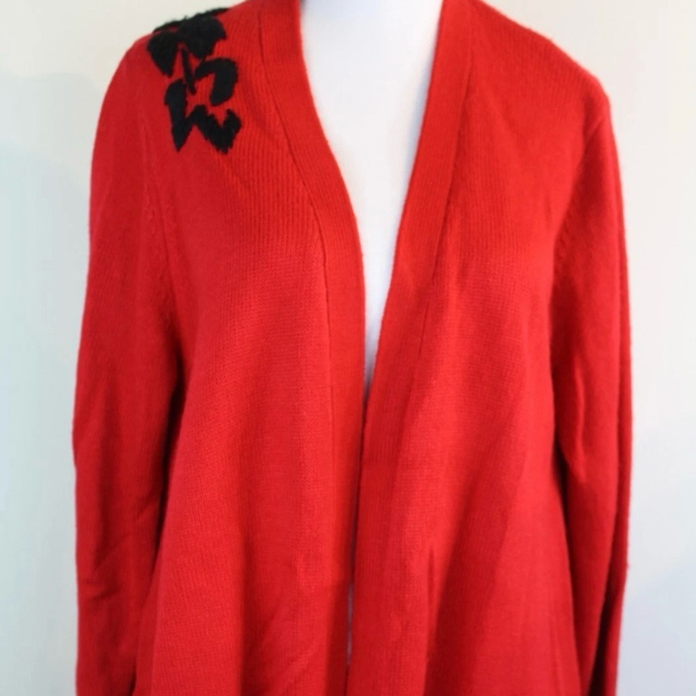 Investments Red Embroidered Women's Cardigan XL
